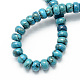 Dyed Natural Blue Agate Stone Rondelle Beads Strands G-S105-8mm-14-2
