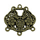 Tibetan Style Alloy Hollow Longevity Lock Carved Flower Chandelier Components Links TIBE-2257-AB-NR-1