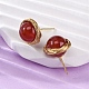 Серьги-гвоздики из натурального сердолика из латуни EJEW-Q043-01G-3