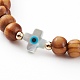 Ensembles de bracelets extensibles en perles de bois naturel BJEW-JB05848-4