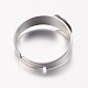 Componentes de anillos de dedo de 201 acero inoxidable ajustables STAS-I097-040P-3