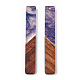Pendenti grandi in resina trasparente e legno di noce RESI-ZX017-43-3