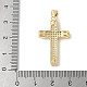 Латунные микро проложить кубического циркония крест подвески ZIRC-I071-04G-03-3