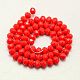 Red Imitation Jade Glass Faceted Rondelle Bead Strands X-GLAA-F001-3x2mm-04-2