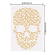SUPERDANT Halloween Skull Iron on Rhinestone Heat Transfer T-Shirt Yellow Leopard Print Crystal Decor Clear Bling DIY Patch Clothing Repair Hot Fix Applique for Clothing Vest Shoes Hat Jacket DIY-WH0303-095-2