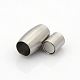 304 Stainless Steel Matte Surface Magnetic Clasps with Glue-in Ends X-STAS-O042-D-23-1