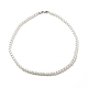 Collar de cuentas redondas de perlas de vidrio para mujer X-NJEW-JN03903-1