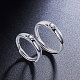 Shegrace ajustable 925 anillos de dedo de pareja de plata esterlina JR406A-2