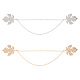 2Pcs 2 Colors Double Maple Leaf Hanging Chain Brooch JEWB-GO0001-03-3