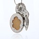 Antique Silver Alloy Resin Oval Big Pendants TIBE-M001-122-2