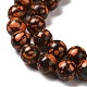 Brins de perles teintes en pierres précieuses synthétiques G-P507-03B-02-4
