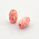 Opaque Resin Carved Barrel Beads RESI-E005-12-8mm-2
