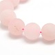 Frosted Natural Rose Quartz Round Bead Strands G-M064-10mm-09-2