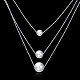 925 стерлингового серебра ожерелья многоуровневые NJEW-BB18740-2
