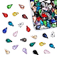 OLYCRAFT 90pcs Sew On Rhinestones Teardrop Sewing Crystal Glass with Platinum Plated Prongs Cup Mixed Color Flatback Claw Rhinestones for Jewelry RGLA-OC0001-12-2