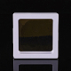 プラスチックフレームスタンド  透明なメンブレン付き  3Dフローティングフレームディスプレイホルダー  コインディスプレイボックス  正方形  ホワイト  69x69x54mm ODIS-P005-01-70x70mm-A-3