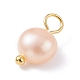Natural Cultured Freshwater Pearl Charms PALLOY-JF01098-02-4