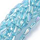 Electroplate Transparent Glass Beads Strands EGLA-L015-FR-A01-1