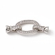 Brass Micro Pave Clear Cubic Zirconia Fold Over Clasps KK-K271-24P-3