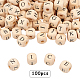 OLYCRAFT 100PCS 14mm Alphabet Wooden Beads Natural Square Wooden Beads Wooden Large Hole Beads with Initial Letter for Jewelry Making and DIY Crafts WOOD-OC0001-42B-4
