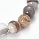 Natural Striped Agate/Banded Agate Beaded Stretch Bracelets BJEW-Q692-03J-2