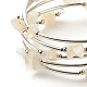 5-Loop Natural White Moonstone Chip Beaded Wrap Bracelets for Women BJEW-JB01517-08-4