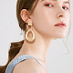 ANATTASOUL 4 Pairs 4 Style Alloy Hollow Teardrop Dangle Stud Earrings for Women EJEW-AN0004-34-6