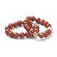 Natürliche rote Jaspis Perlen Stretch-Armbänder BJEW-A117-E-28-1