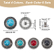 Wadorn 24 ensembles de boutons en alliage de zinc 4 couleurs BUTT-WR0001-04B-2