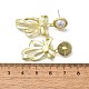 Серьги-гвоздики с подвесками из латуни с бантом EJEW-H156-04LG-2