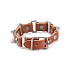 Cuir et de zinc bracelets occasionnels réglables en alliage rivets unisexes BJEW-BB15625-7