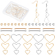 CREATCABIN 80Pcs 8 Style Brass Heart Linking Rings & Bar Links Connectors DIY-CN0002-09-1