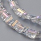 Chapelets de perles en verre électroplaqué EGLA-L023B-AB02-2