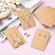 50Pcs Rectangle Kraft Paper One Pair Earring Display Cards with Hanging Hole CDIS-CJ0001-03-6