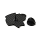 カップエナメルピンを持つ猫  バックパックの服のための単語のペットに優しい合金バッジ  電気泳動黒  ホワイト  26.5x29.5x2mm JEWB-G014-A04-B-3