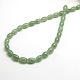 Oval Natural Green Aventurine Beads Strands G-P063-05-2