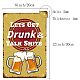 CREATCABIN Lets Get Drunk and Talk Shite Vintage Metal Tin Sign Retro Wall Art Decor House Plaque Poster for Home Bar Pub Garden Kitchen Coffee Garage Decoration 12 x 8 Inch AJEW-WH0157-393-2