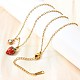 Ожерелья с подвесками из нержавеющей стали 304 с красной эмалью для женщин NJEW-U043-02B-G-3