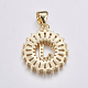 Long-Lasting Plated & Rack Plating Brass Micro Pave Cubic Zirconia Letter Pendants ZIRC-A007-03J-G-2