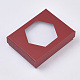 厚紙のジュエリーボックス  リングのために  ネックレス  ピアス  六角形の透明な窓と内側にスポンジ  長方形  ミックスカラー  9.2x7.2x2.5cm CBOX-N012-09-5
