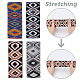 FINGERINSPIRE 8Yards Ethnic Style Embroidery Elastic Band - Horse Eye Pattern 50mm Wide 4 Colors Flat Elastic Rubber Band Cord for Webbing Garment Sewing OCOR-FG0001-17-4