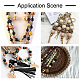 Fashewelry 100pcs 5 styles de perles en bois naturelles imprimées WOOD-FW0001-03-7