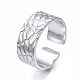 304 anillo de puño abierto texturizado de acero inoxidable RJEW-T023-38P-3