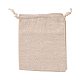 コットンラッピングポーチ巾着袋  ギフトサシェバッグ  モスリンバッグ再利用可能なティーバッグ  小麦  14x11cm ABAG-R011-12x15-2