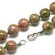 Colliers de perles en unakite naturelle NJEW-S405-01-2