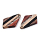 Transparent Resin & Walnut Wood Pendants RESI-TAC0017-06-A01-2