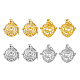 DICOSMETIC 8Pcs 2 Colors 2 Styles Chime Ball Pendants Round Heart Cage Pendants Platinum Golden Tumbled Rock Bead Cage Hollow Cage Pendants Brass Locket Dangle Charms for Jewelry Making KK-DC0002-45-3