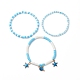 3 pz 3 set di braccialetti elasticizzati con semi di vetro styel e argilla polimerica BJEW-JB08854-01-4