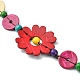 Halsketten mit gefärbten natürlichen Kokosnussblüten und flachen runden Perlen NJEW-B088-02-3