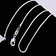 真鍮丸スネークチェーン細かいネックレス作り  カニカン付き  銀色のメッキ  22インチ  1mm NJEW-BB10854-22-1